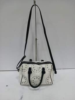 Disney White/Black/Gray Mickey Mouse Logo Leather Satchel Crossbody Bag alternative image