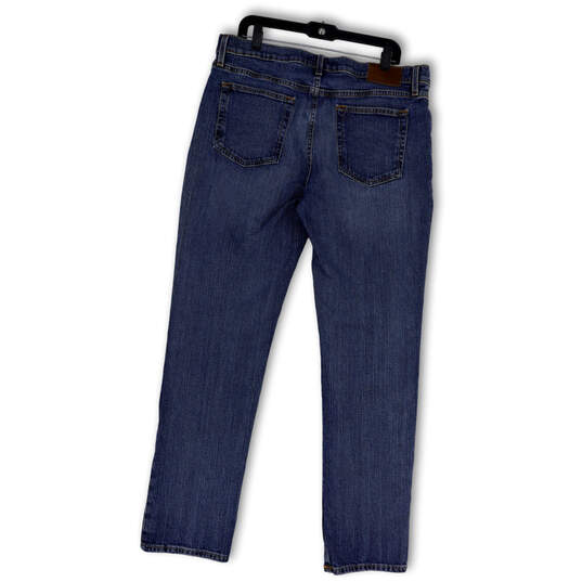 Mens Blue Denim Medium Wash Pockets Stretch Straight Leg Jeans 36X34 image number 2