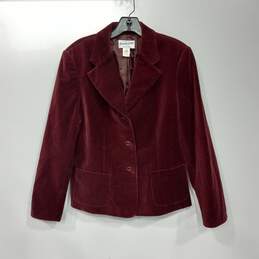 Pendleton Women's Burgundy Cotton Blend Blazer Size 10