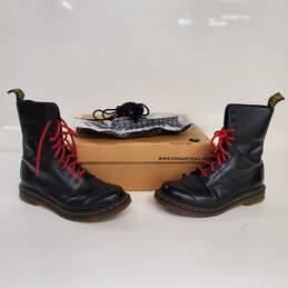 Dr Martens 1490 Black Leather Boots W/Box Women's Size 8