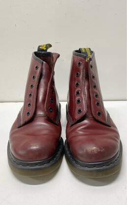 Dr. Martens Maroon Leather Combat Boots Women's Size 8 alternative image