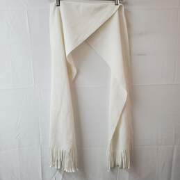 Winter Warm White Scarf Wool Cashmere for Women's