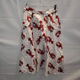 Collectif London Lobster Zip Back Skirt Size S