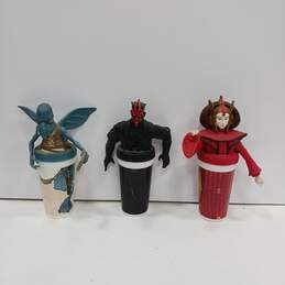 SET OF 3 VINTAGE STAR WARS EPISODE 1 PEPSI TACO BELL PLASTIC CUP CHARACTERS