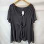 Torrid Short Sleeve Tie Front Black Blouse Plus Size Torrid Size 4 with Tags image number 1