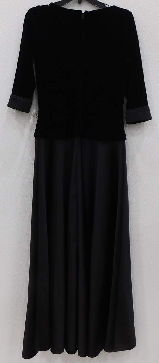 Tadashi Neiman Marcus Black Velvet Midi Dress Women Size 10 image number 1