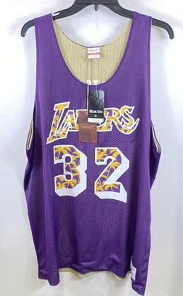 Mitchell &cNess Men Purple Reversible LA Lakers Magic Johnson Mesh Tank XXL