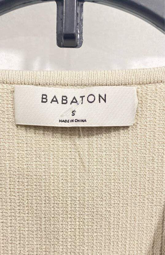 NWT Babaton Womens Beige Ribbed Sleeveless V-Neck Pullover Sheath Dress Size S image number 3