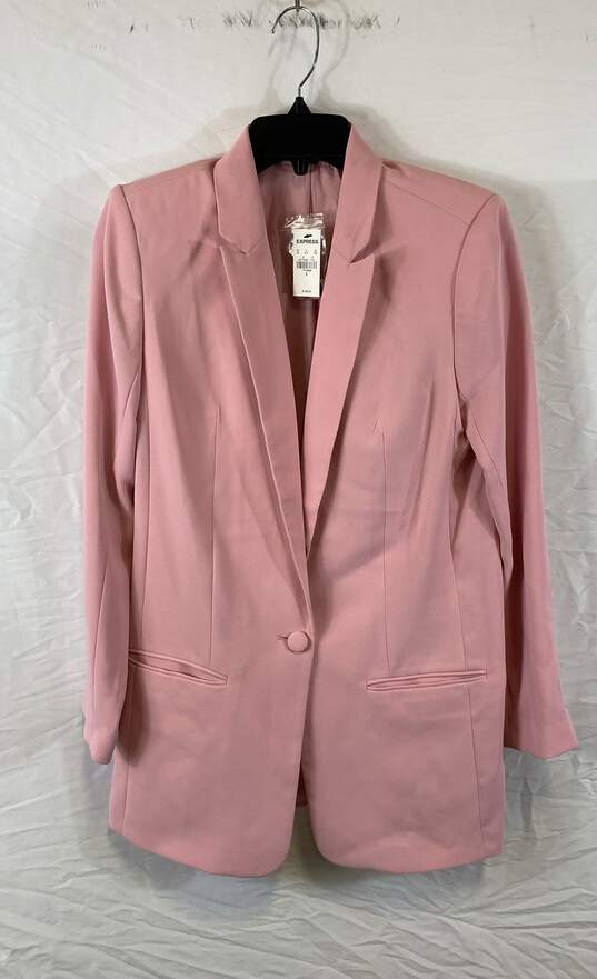 NWT Express Womens Pink Long Sleeve Single-Breasted Blazer Jacket Size Small image number 1