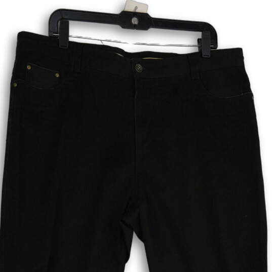 Mens Black Denim Dark Wash 5 Pocket Design Straight Leg Jeans Size 38 image number 3