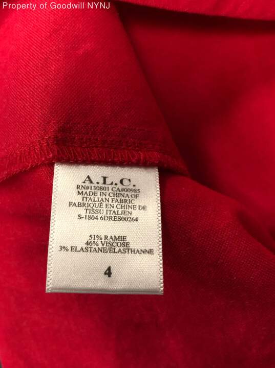 A.L.C. WOMEN'S CUT OUT SHOULDER RED-SZ 4 image number 4