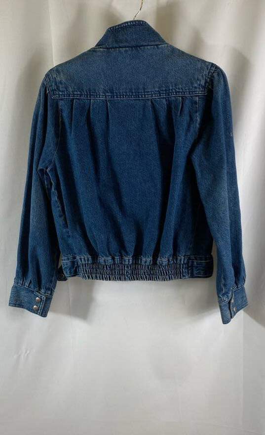 NWT Stranger Things Quiksilver Womens Blue Cotton The Nancy Denim Jacket Size S image number 3