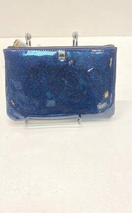 Kate Spade Patent Sparkle Pouch Wallet Midnight Blue