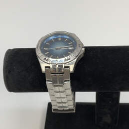Designer Fossil AM3996 Silver-Tone Stainless Steel Blue Dial Wristwatch