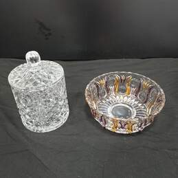 Pair of Clear Crystal Bowl Bundle alternative image