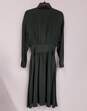 Womens Green Long Sleeve Belted Scarf Midi Fit & Flare Dress Size 2 image number 2