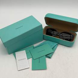 Tiffany & Co Womens Black Blue Butterfly Design Cat-Eye Sunglasses w/ COA & Box alternative image