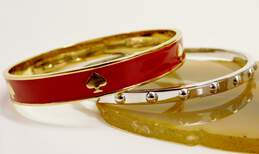 Kate Spade Red Enamel Gold Tone & Silver Tone Beaded Bracelets 45.7g