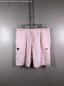 NWT Under Armour Mens Pink Drawstring Waist Activewear Sweat Shorts Size XXL