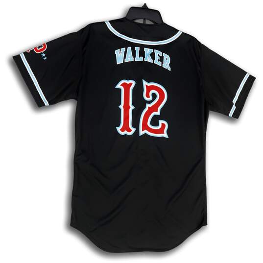 Buy the Mens Black Milwaukee Brewers Kemba Walker Button Baseball Jersey  Size M