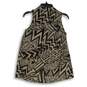 Guess Womens Brown Abstract Spread Collar Sleeveless Blouse Top Size XS image number 2