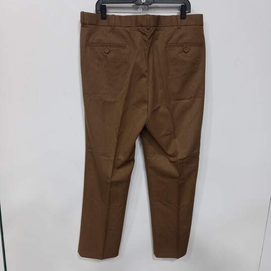 Peter Christian Men's Brown Wool/Silk Dress Pants Size 39 x 29 with Tag image number 2