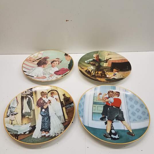 Norman Rockwell Bundle Lot of 4 Collector's Plates Knowles image number 1