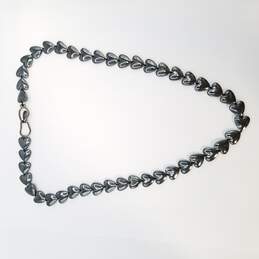 Sterling Silver Hemotite  Heart Necklace 80.0g alternative image