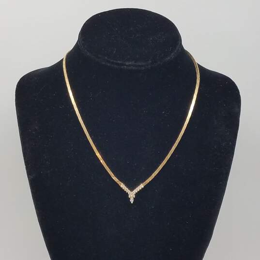 14k Gold Diamond Cobra Link Drop Necklace 10.7g image number 1
