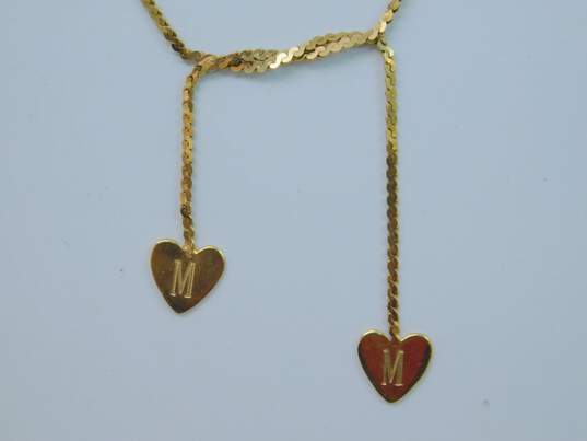 14K Yellow Gold Double Heart Serpentine Chain Necklace 3.0g image number 2