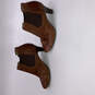 Womens Brown Leather Almond Toe Block Heel Pull On Chelsea Boots Size 8 image number 3