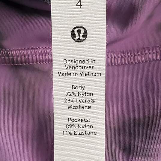Buy the Lululemon Power Thru High-Rise Crop 23in Leggings Wisteria Purple/Graphite  Gray Tie Dye Women's Size 4