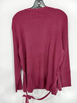 Soft Surroundings Women's Clare Wrap Sweater Dark Fusia LS Size 2X alternative image