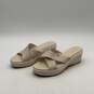 Cole Haan Womens Beige Leather Open Toe Platform Slip-On Sandals Size 8B image number 4