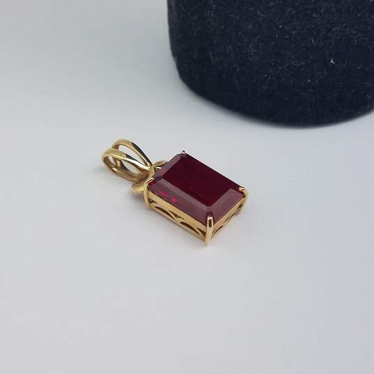 10k Gold Ruby Solitaire Pendant 4.2g image number 2