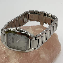 Designer Citizen Eco-Drive Silver-Tone Square Dial Analog Wristwatch