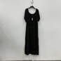 NWT Womens Black Short Sleeve Pleated Scoop Neck Pullover Maxi Dress Sz 3X image number 1