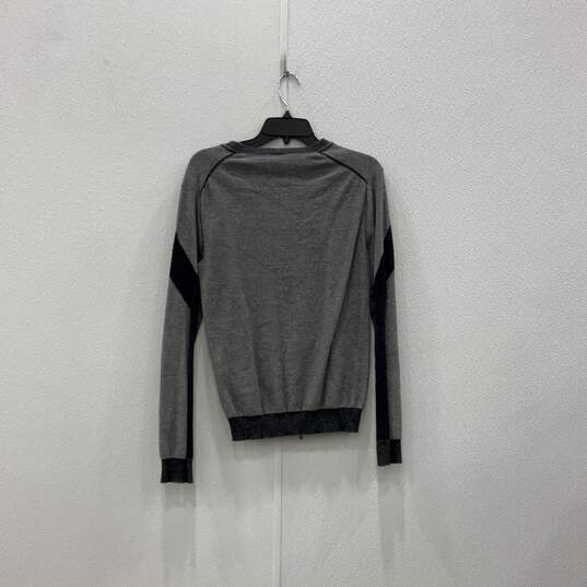 Armani Exchange Mens Black Gray Colorblock Long Sleeve Pullover Sweater Size S image number 2