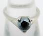 VNTG 10K White Gold Faux Black Pearl Solitaire Ring 3.0g image number 1