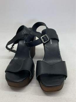 Women's Christian Di Riccio Size 40 Black And Brown Wedge Sandals alternative image