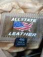 All State Leather Brown Motorcycle Style Jacket Size 46 - NWT image number 4