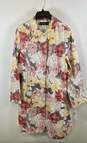 NWT Harve Benard Womens Multicolor Floral Pockets Long Sleeve Trench Coat Sz 16 image number 1