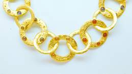 Metropolitan Museum of Art Goldtone Glass Cabochons Circles Link Chain Necklace alternative image