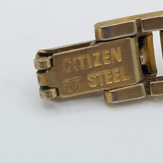 Vintage design Citizen 23mm Case Size Gold Tone Bracelet Stainless Steel Quartz Watch image number 4