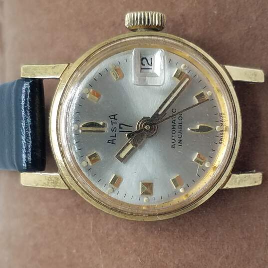 Alstater Alsta 10k Gold Filled 20mm 17 Jewels Vintage Automatic Manual Wind Watch image number 1
