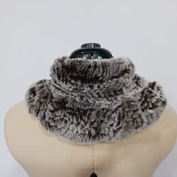 Women's Gray Rabbit Fur Scarf alternative image