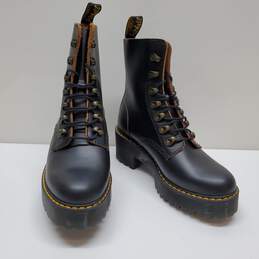 Dr. Martens Leona Black Smooth Leather Boots, Women's Sz 7L