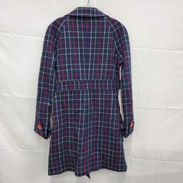 Marc By Marc Jacobs WM's Double Breasted Blue Plaid Wool Coat Size 1 alternative image