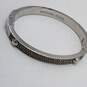 Michael Kors Silver Tone Crystal Hing Bangle Bracelet  40.1g image number 4