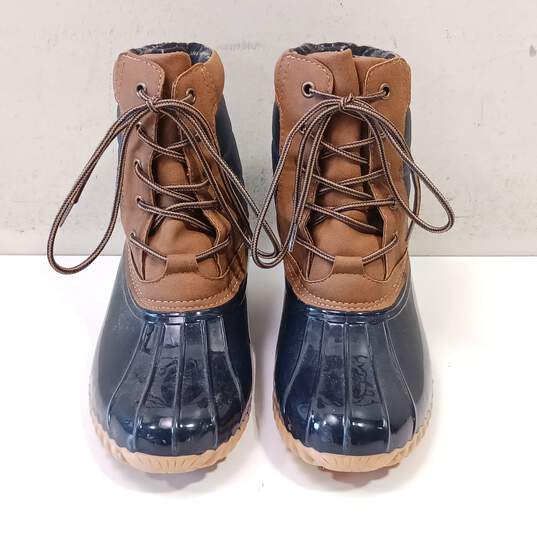 Totes Blue Lace Up Duck Boots Women's Size 8M image number 1